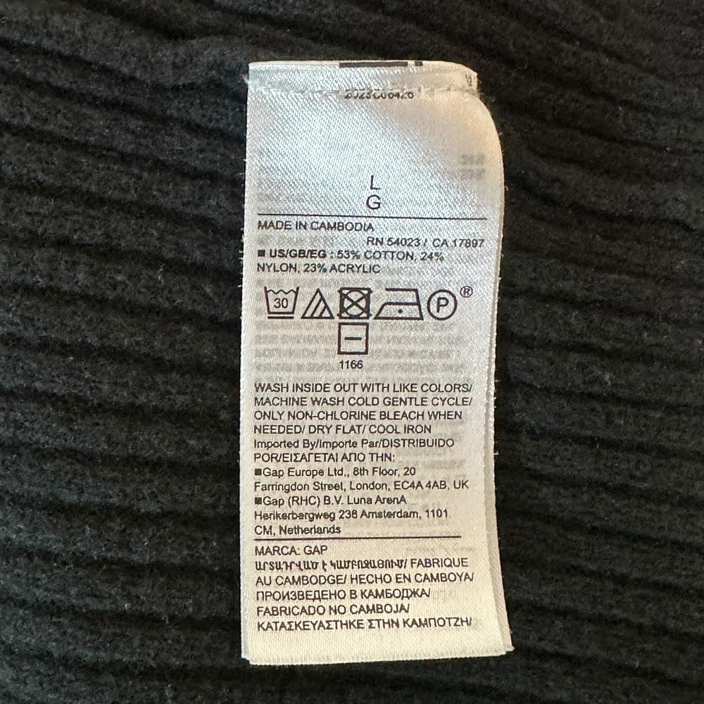 GAP Cash Soft Ribbed Turtleneck Midi Sweater Dress Black Large Long Sleeve Knit - Picture 11 of 14